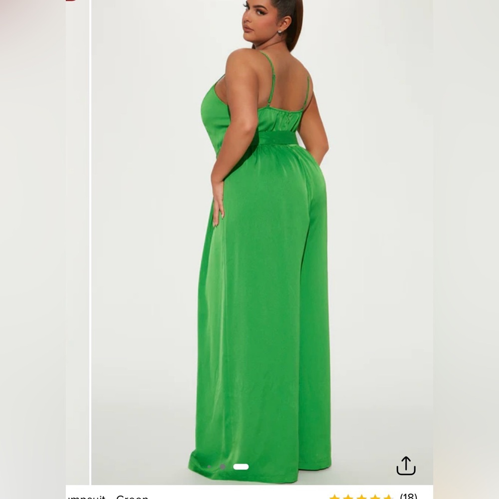 Fashion Nova Vibrant Green Belted Jumpsuit - Picture 3 of 5